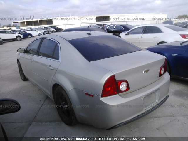 1G1ZG57B69F223735 - 2009 CHEVROLET MALIBU LS ოქროსფერი ფოტო 3