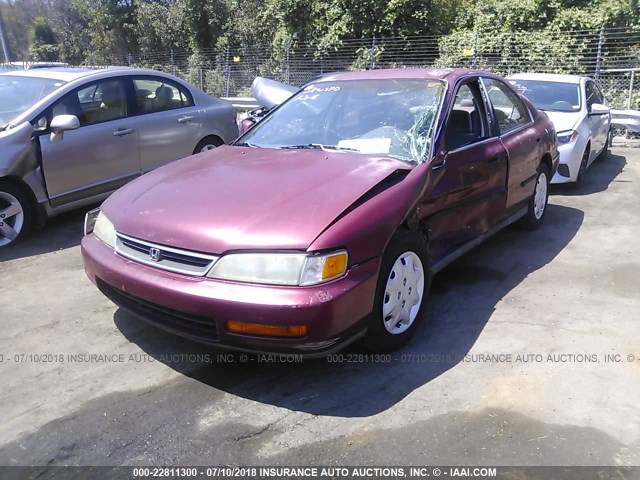 1HGCD5635TA219164 - 1996 HONDA ACCORD LX/EX RED photo 2