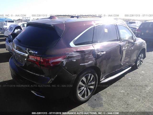 5FRYD3H43FB001068 - 2015 ACURA MDX TECHNOLOGY MAROON photo 4