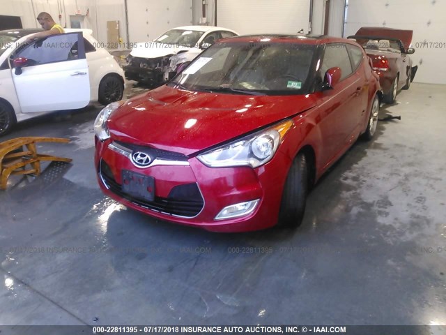 KMHTC6AD9DU109592 - 2013 HYUNDAI VELOSTER RED photo 2