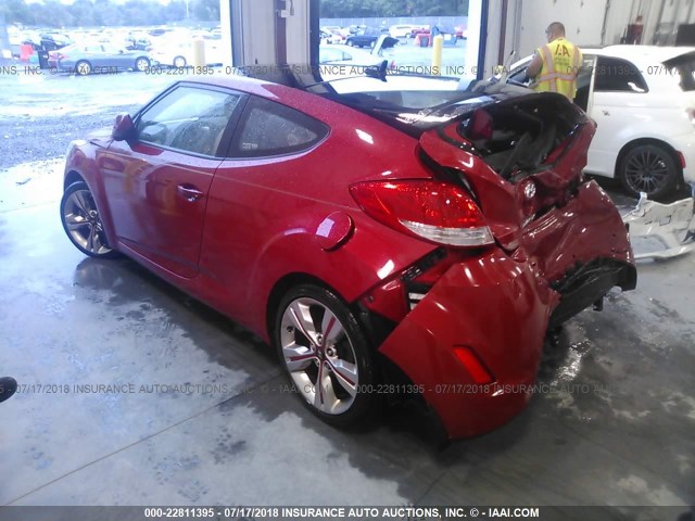 KMHTC6AD9DU109592 - 2013 HYUNDAI VELOSTER RED photo 3