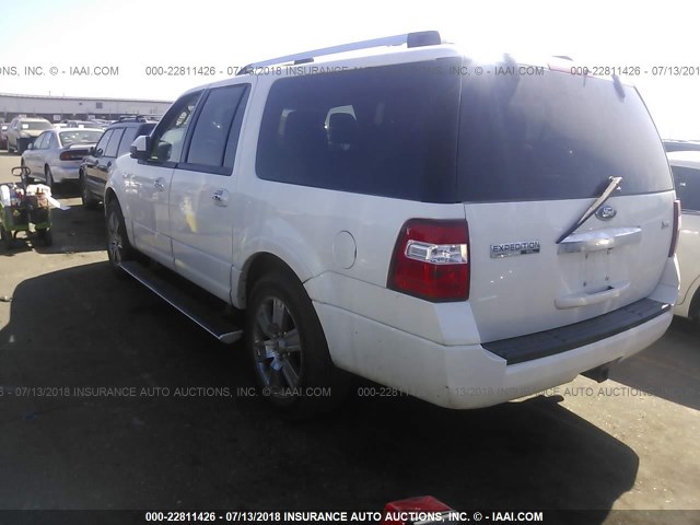 1FMJK2A50AEB46757 - 2010 FORD EXPEDITION EL LIMITED WHITE photo 3