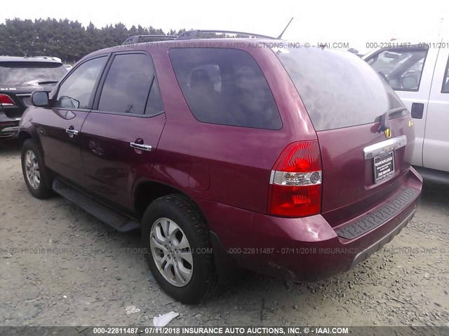 2HNYD18893H535197 - 2003 ACURA MDX TOURING RED photo 3