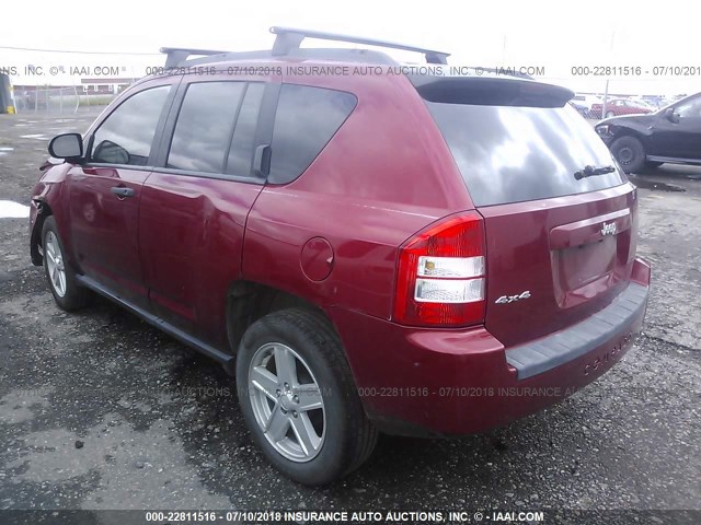 1J8FF47W77D264970 - 2007 JEEP COMPASS RED photo 3