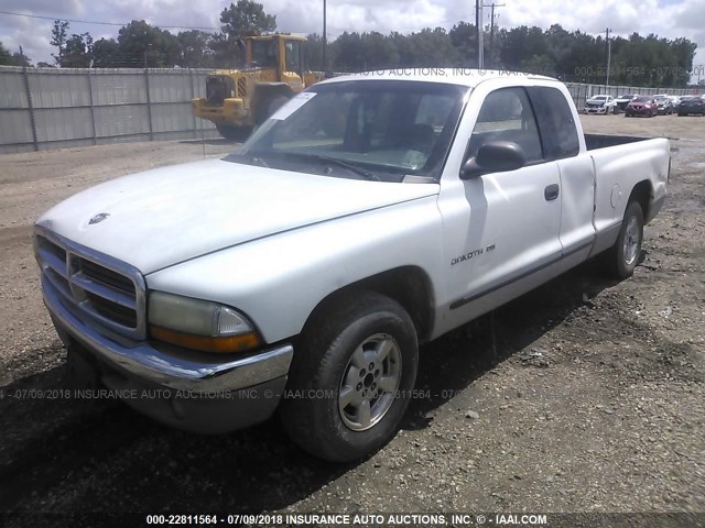 1B7GL22X31S148628 - 2001 DODGE DAKOTA WHITE photo 2