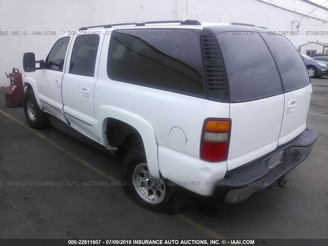 3GNGK26G73G186152 - 2003 CHEVROLET SUBURBAN K2500 WHITE photo 3