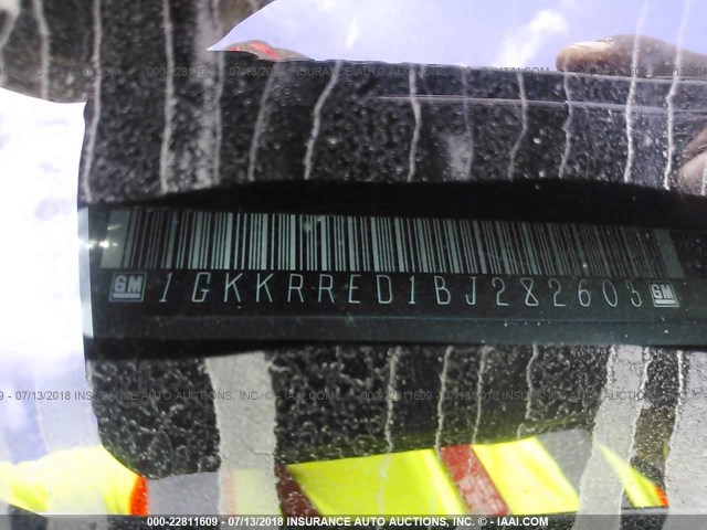 1GKKRRED1BJ282603 - 2011 GMC ACADIA SLT-1 Srebrny zdjęcie 9