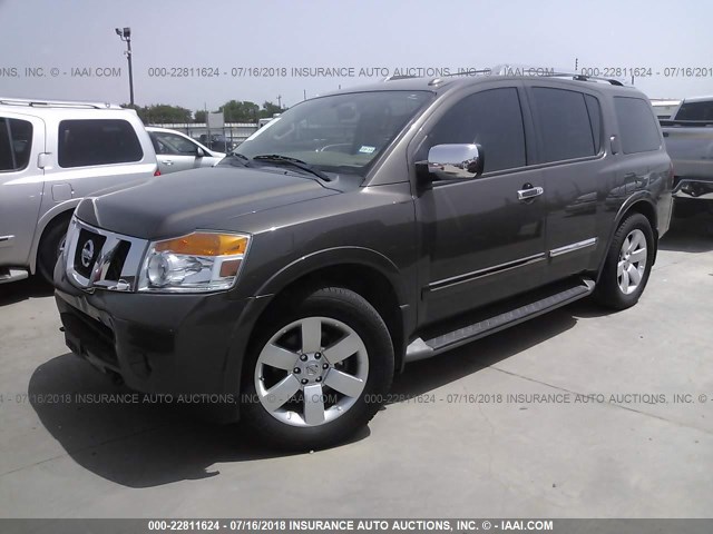 5N1BA0NDXDN606525 - 2013 NISSAN ARMADA SV/SL/PLATINUM BROWN photo 2