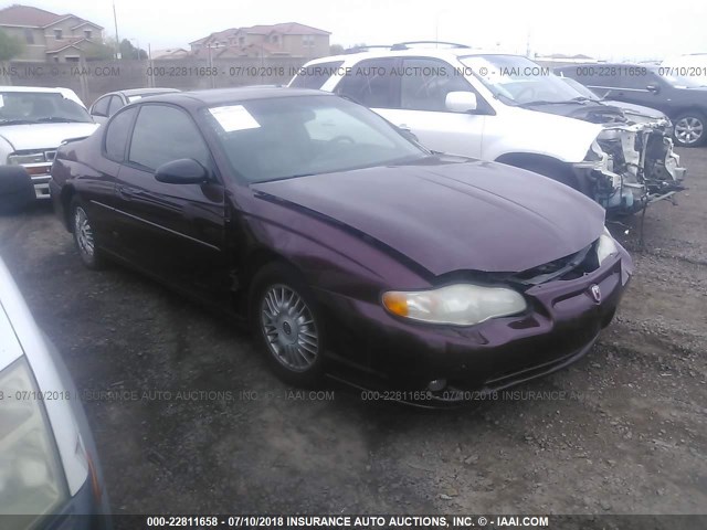 2G1WX12K639260612 - 2003 CHEVROLET MONTE CARLO SS MAROON photo 1