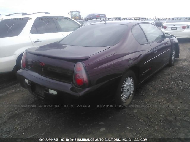 2G1WX12K639260612 - 2003 CHEVROLET MONTE CARLO SS მუქწითელი ფოტო 4