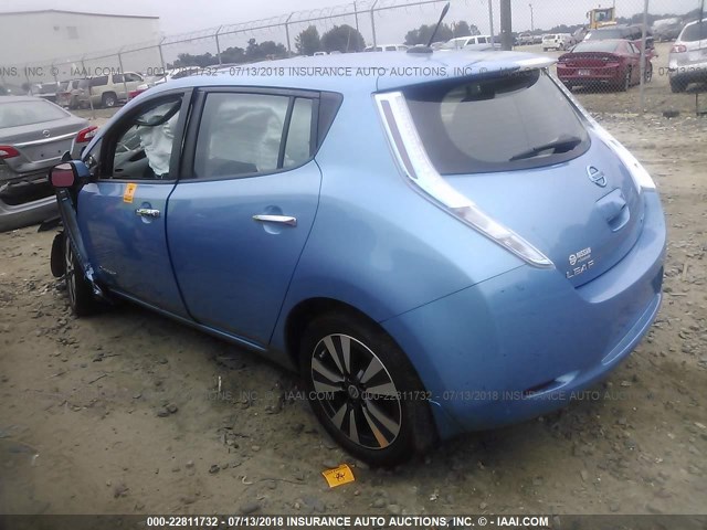 1N4AZ0CP6EC330739 - 2014 NISSAN LEAF S/SV/SL BLUE photo 3