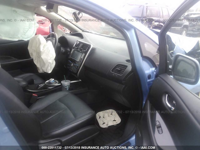 1N4AZ0CP6EC330739 - 2014 NISSAN LEAF S/SV/SL BLUE photo 5