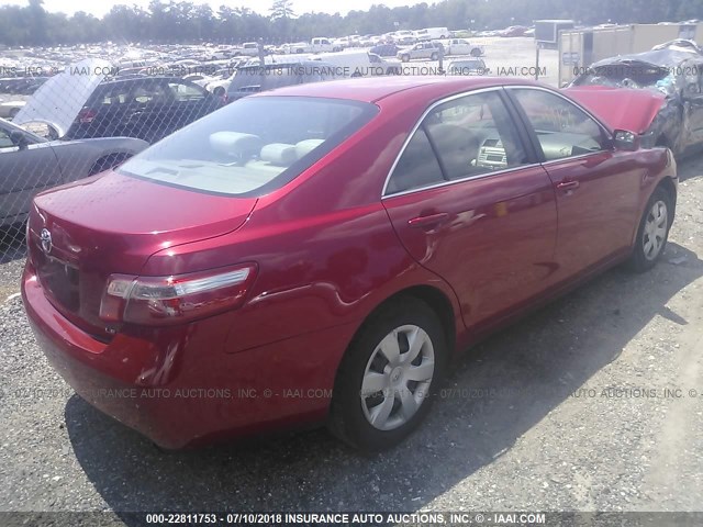 4T1BE46K97U095893 - 2007 TOYOTA CAMRY NEW GENERAT CE/LE/XLE/SE RED photo 4