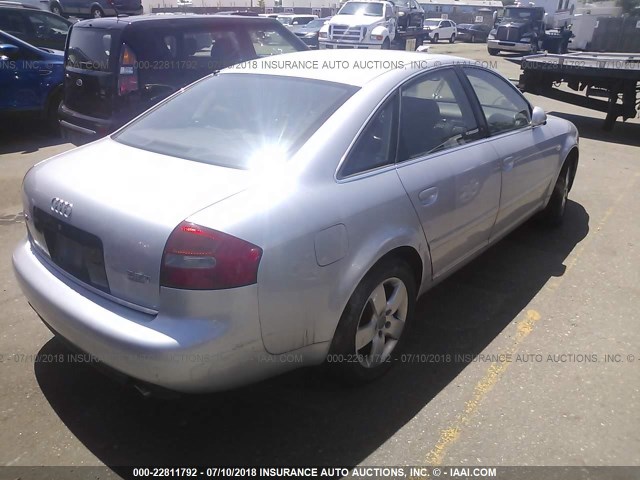 WAULD64B82N093627 - 2002 AUDI A6 2.7T QUATTRO SILVER photo 4