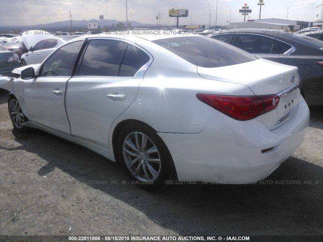 JN1EV7APXGM302607 - 2016 INFINITI Q50 PREMIUM/SPORT WHITE photo 3