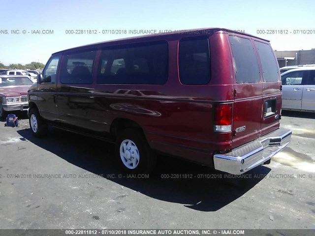 1FBSS31S4YHB61960 - 2000 FORD ECONOLINE E350 SUPER DUTY WAGON MAROON photo 3