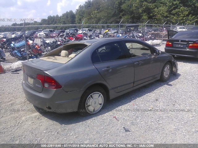 JHMFA36216S017631 - 2006 HONDA CIVIC HYBRID BROWN photo 4