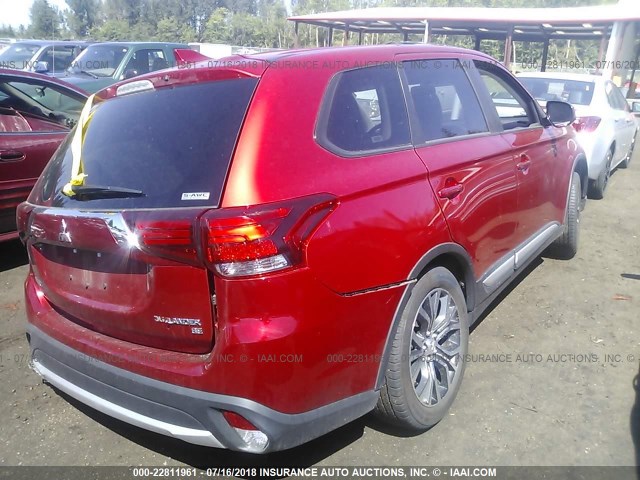 JA4AZ3A30JZ042664 - 2018 MITSUBISHI OUTLANDER SE/SEL RED photo 4