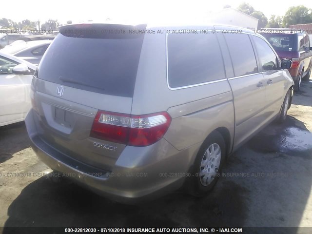 5FNRL38215B105774 - 2005 HONDA ODYSSEY LX GOLD photo 4