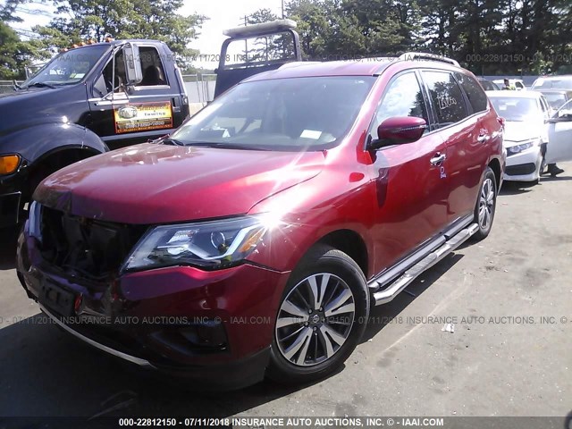 5N1DR2MMXHC676977 - 2017 NISSAN PATHFINDER S/SV/SL/PLATINUM RED photo 2