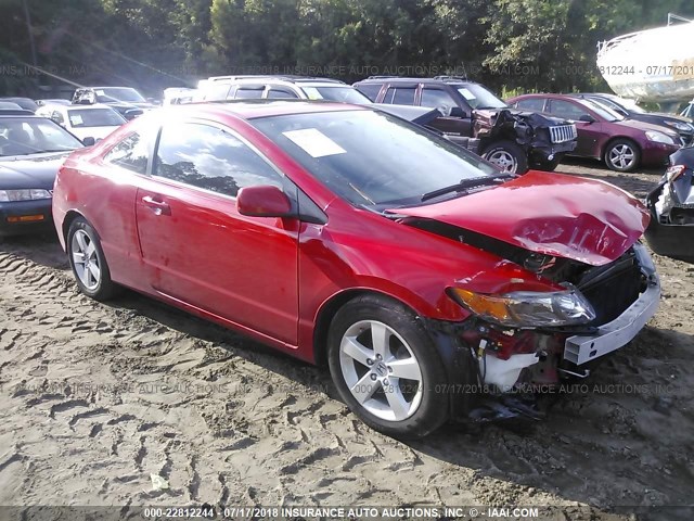 2HGFG12978H547279 - 2008 HONDA CIVIC EXL RED photo 1