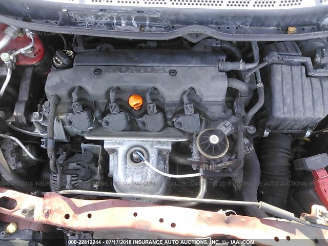 2HGFG12978H547279 - 2008 HONDA CIVIC EXL RED photo 10