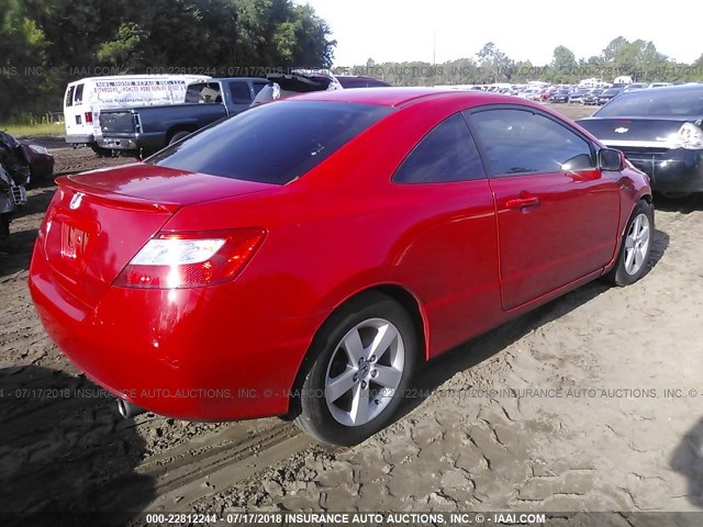 2HGFG12978H547279 - 2008 HONDA CIVIC EXL RED photo 4