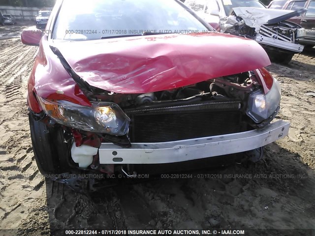 2HGFG12978H547279 - 2008 HONDA CIVIC EXL RED photo 6