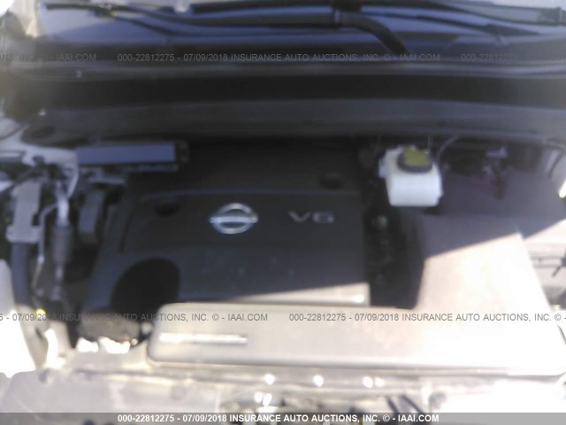 5N1AR2MM7FC611701 - 2015 NISSAN PATHFINDER S/SV/SL/PLATINUM WHITE photo 10