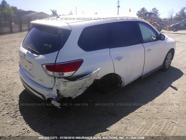5N1AR2MM7FC611701 - 2015 NISSAN PATHFINDER S/SV/SL/PLATINUM WHITE photo 4