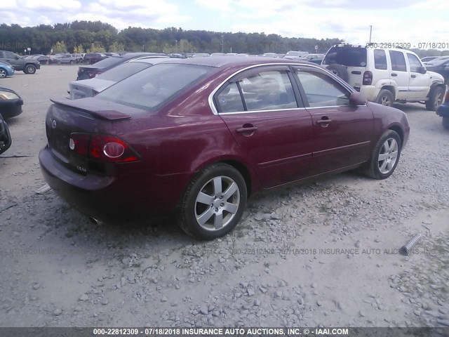 KNAGE124X65025776 - 2006 KIA OPTIMA LX/EX RED photo 4