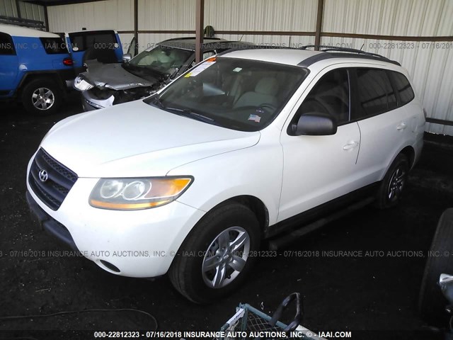 5NMSG73D79H265510 - 2009 HYUNDAI SANTA FE GLS WHITE photo 2