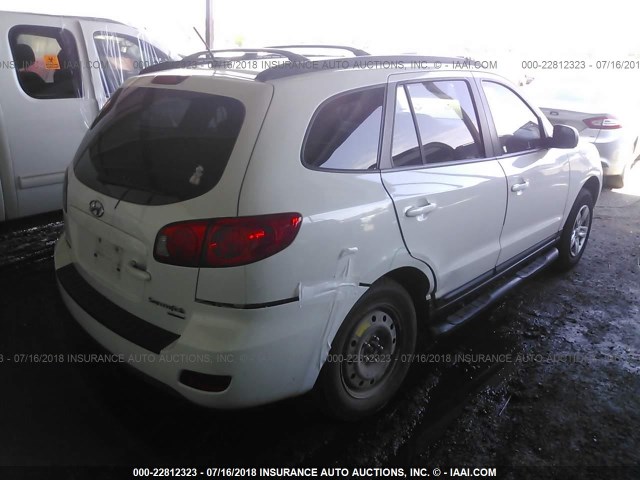 5NMSG73D79H265510 - 2009 HYUNDAI SANTA FE GLS WHITE photo 4