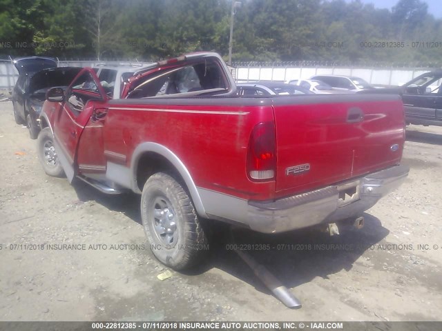 1FTFX28L2VNC27748 - 1997 FORD F250 RED photo 3