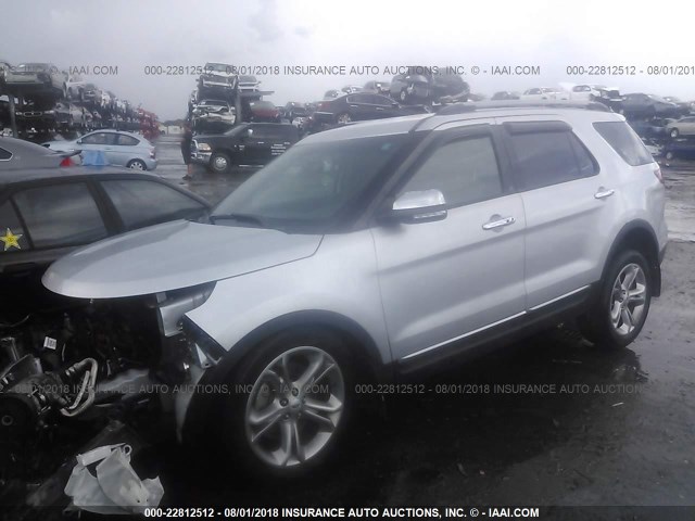 1FM5K7F84FGA09527 - 2015 FORD EXPLORER LIMITED SILVER photo 2