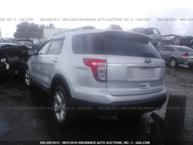 1FM5K7F84FGA09527 - 2015 FORD EXPLORER LIMITED SILVER photo 3