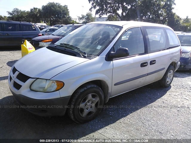 1B4GP15B32B616371 - 2002 DODGE CARAVAN EC SILVER photo 2