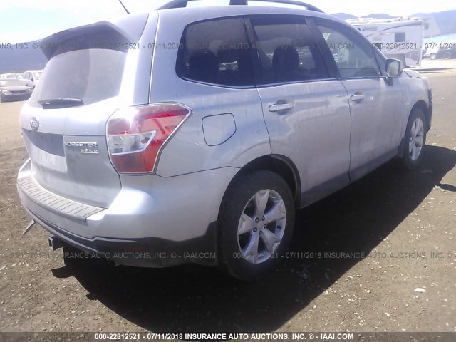 JF2SJAJC1EH445717 - 2014 SUBARU FORESTER 2.5I LIMITED SILVER photo 4