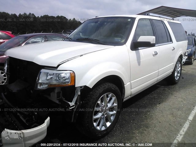 1FMJK2AT6HEA43660 - 2017 FORD EXPEDITION EL LIMITED WHITE photo 2