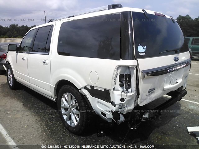 1FMJK2AT6HEA43660 - 2017 FORD EXPEDITION EL LIMITED WHITE photo 3