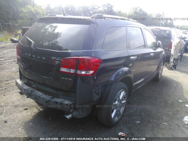 3D4PH9FG0BT513676 - 2011 DODGE JOURNEY LUX BLACK photo 4