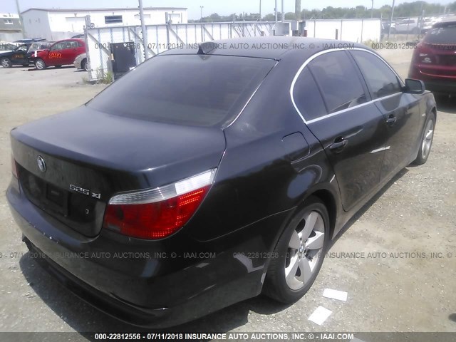 WBANF33586CS34257 - 2006 BMW 525 XI BLACK photo 4