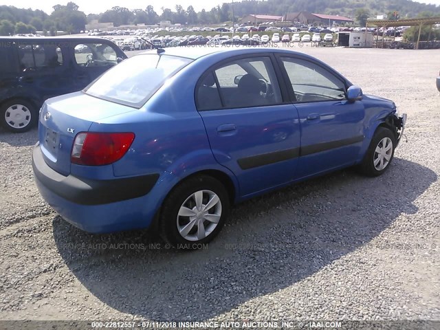 KNADE123566157171 - 2006 KIA RIO BLUE photo 4