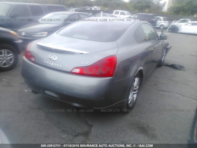 JN1CV6EK9AM102440 - 2010 INFINITI G37 SPORT GRAY photo 4