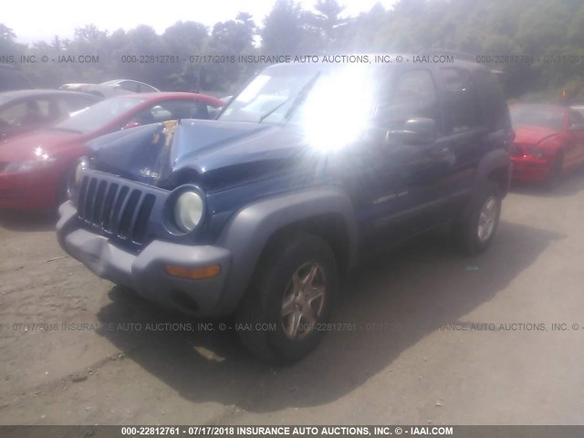 1J8GL48K23W639719 - 2003 JEEP LIBERTY SPORT/FREEDOM BLUE photo 2