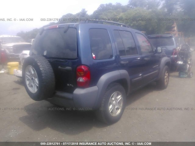 1J8GL48K23W639719 - 2003 JEEP LIBERTY SPORT/FREEDOM ლურჯი ფოტო 4