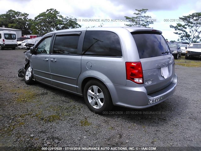 2C4RDGBG6DR719635 - 2013 DODGE GRAND CARAVAN SE SILVER photo 3