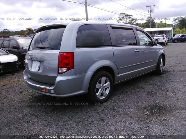 2C4RDGBG6DR719635 - 2013 DODGE GRAND CARAVAN SE SILVER photo 4