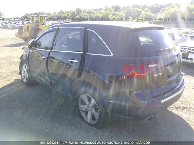 2HNYD2H67BH548520 - 2011 ACURA MDX TECHNOLOGY BLACK photo 3