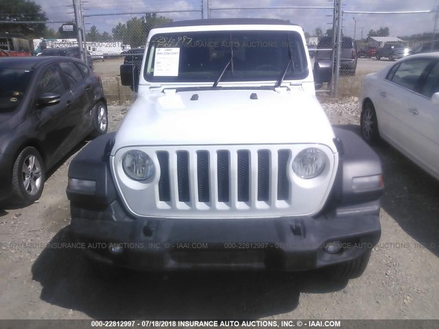 1C4HJXDGXJW165455 - 2018 JEEP WRANGLER UNLIMITE SPORT WHITE photo 6